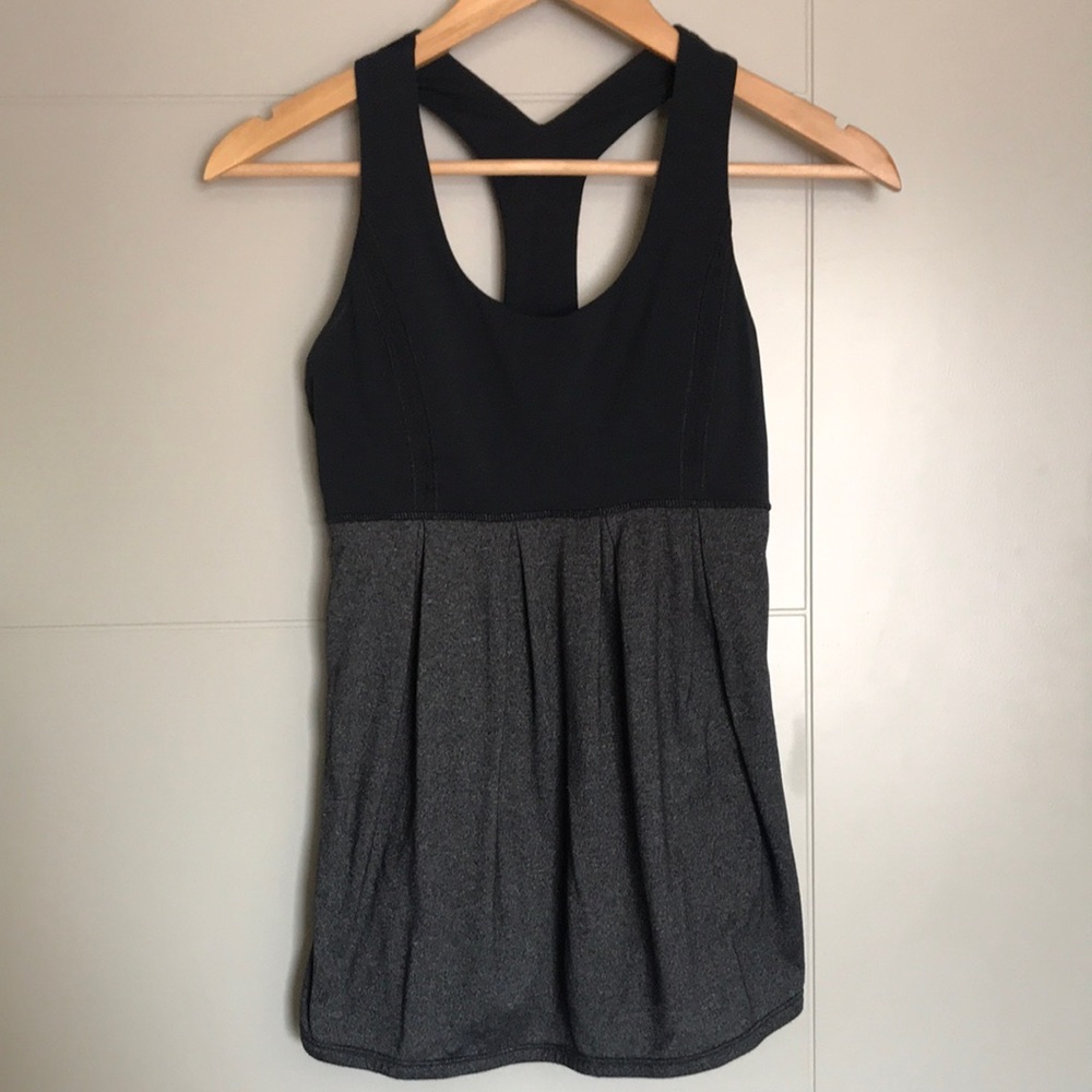 Lululemon tank top, black and grey, size 4